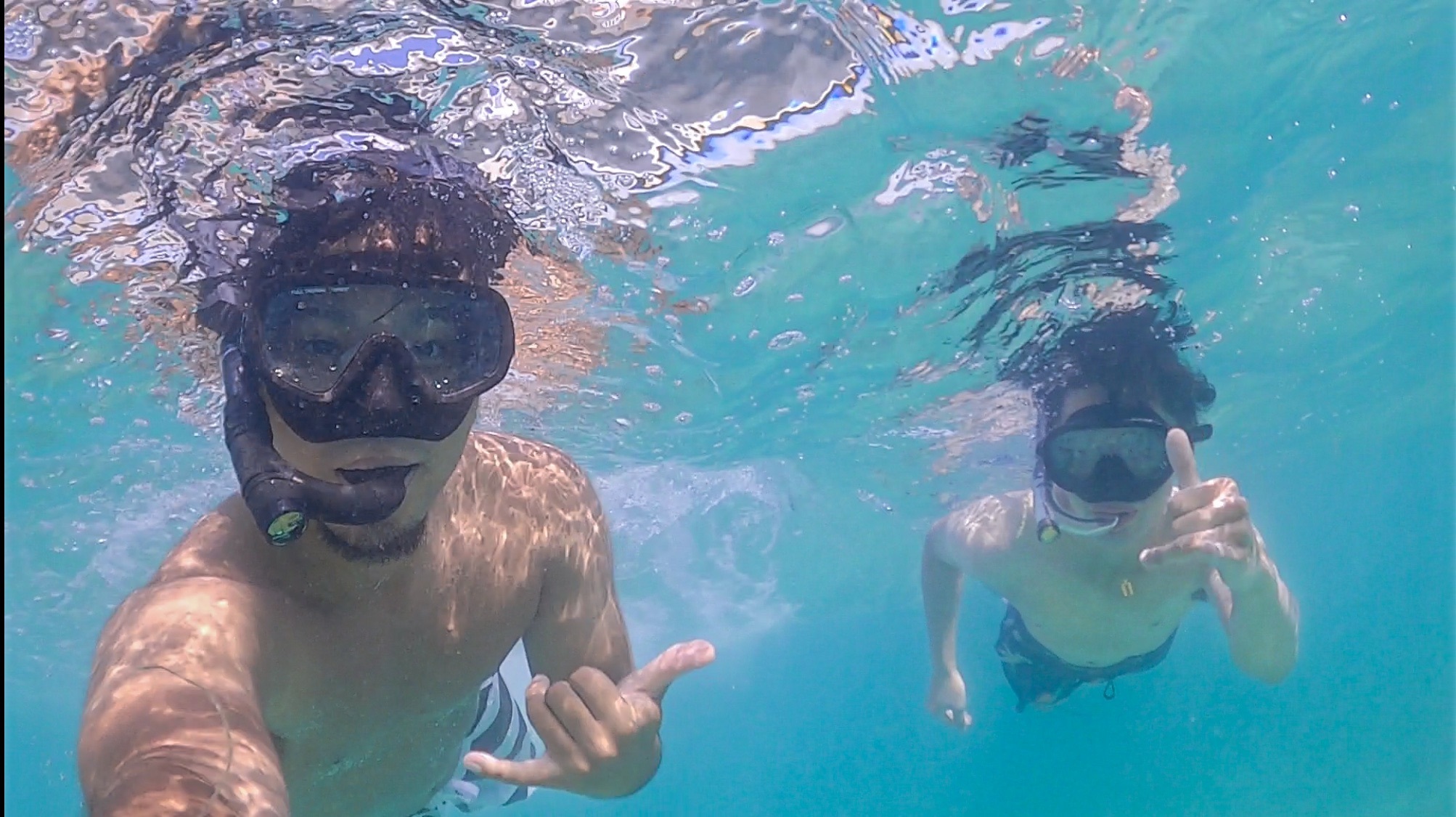 Snorkeling where the fish gather