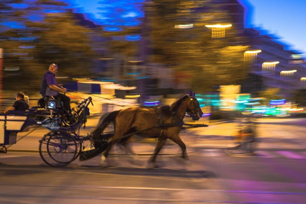 An evening in Obihiro on a horse-drawn bar