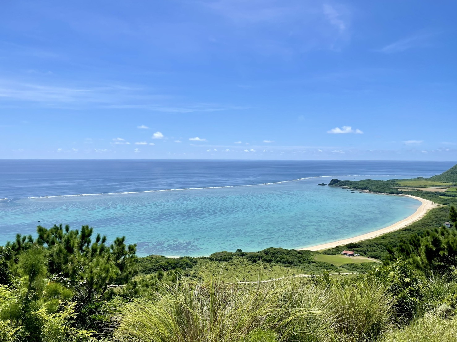 A scenic spot overlooking an emerald-green sea