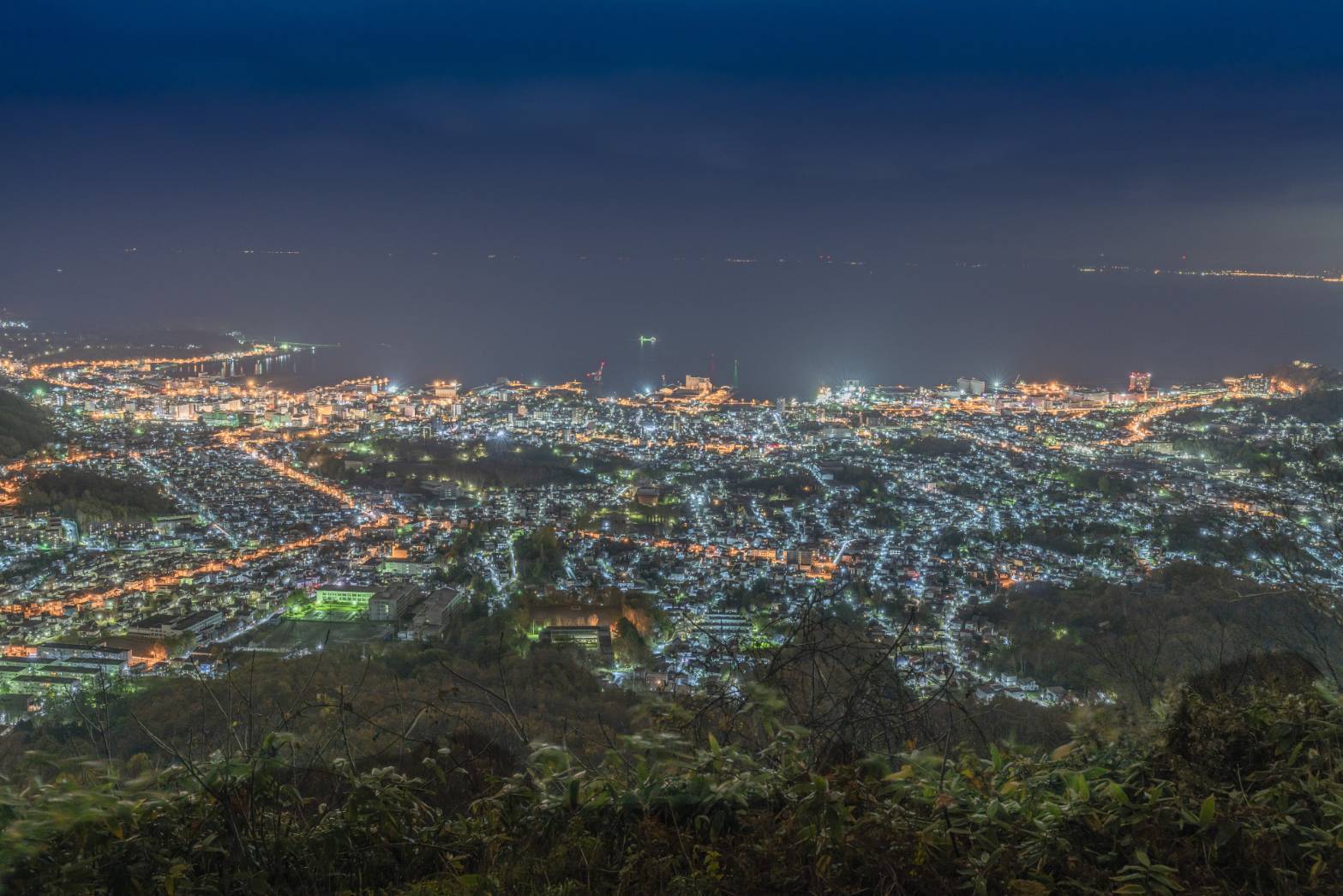 北海道三大夜景のひとつ、小樽の夜景